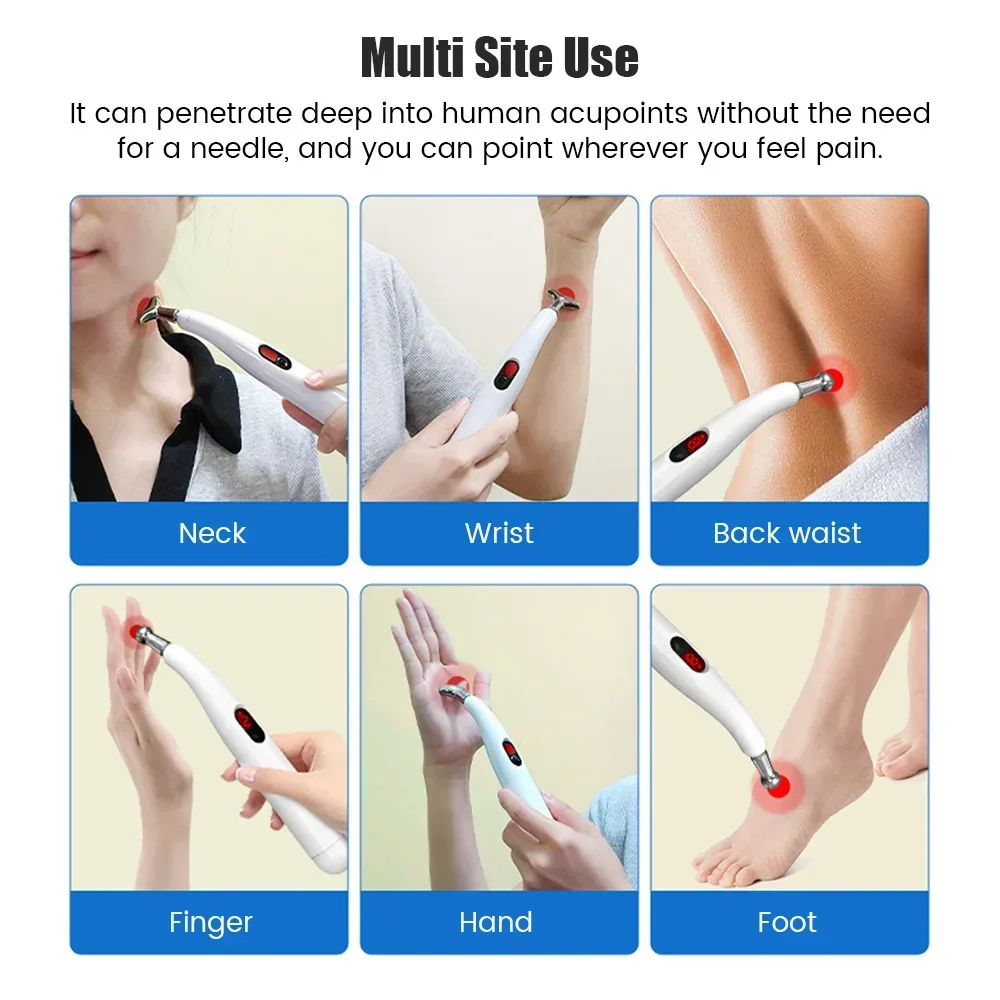 Electric Acupuncture Pen Tens Massage Meridian Energy Laser Therapy Pen Pain Relief Mini Stimulation Massager Physiotherapy Tool