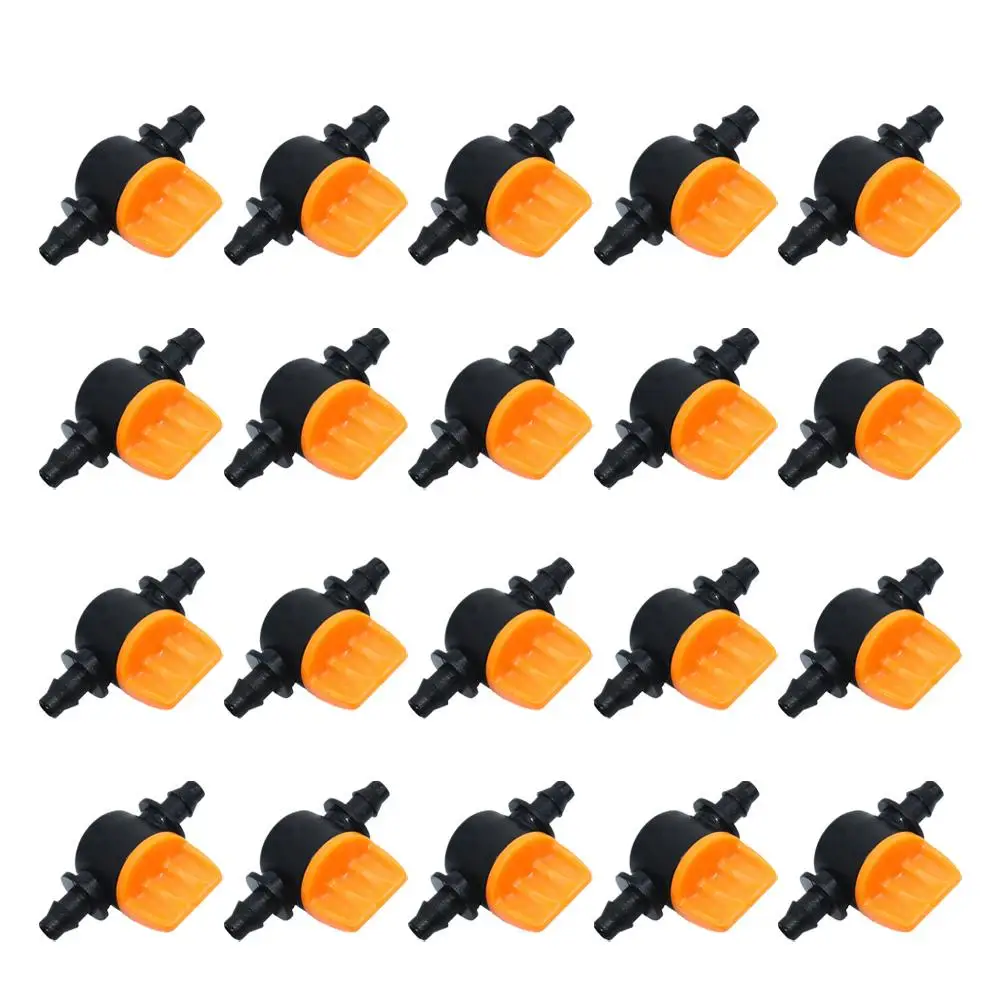 20PCS Drip Irrigation Valve 4/7MM Drip Irrigation Switch, 4MM PVC Pipe Drip Irrigation Mini Valve For Greenhouse Garden Law D9R1