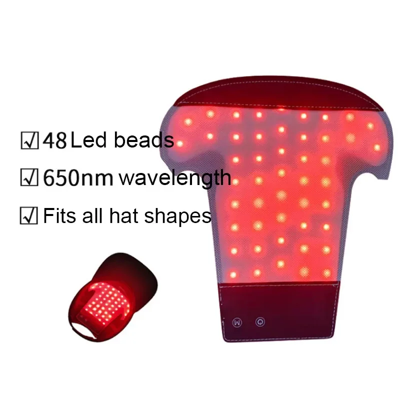 Red&Blue Light Therapy  Cap Hair Fast Growth Red & Infrared Light Therapy Device For Hair Loss Treatment With USB Charging