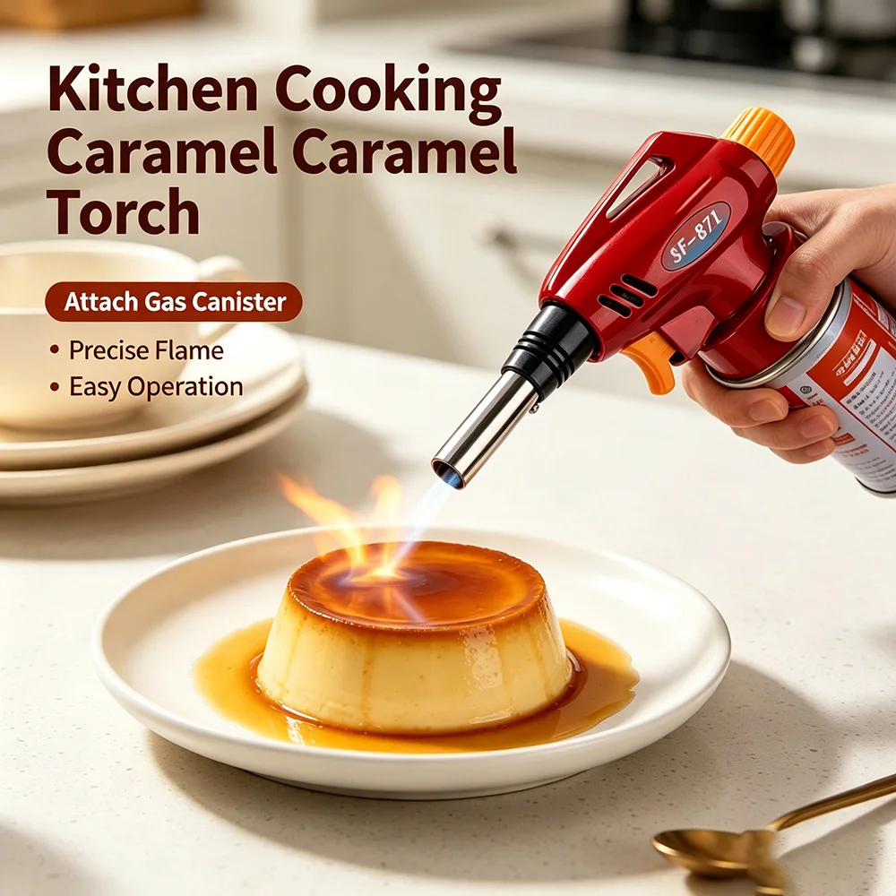 Multi Purpose Gas Blow Torch Butane Canister Torch Lighter For Creme Brulee Cooking Camping Barbecue Charcoal Fire Starter