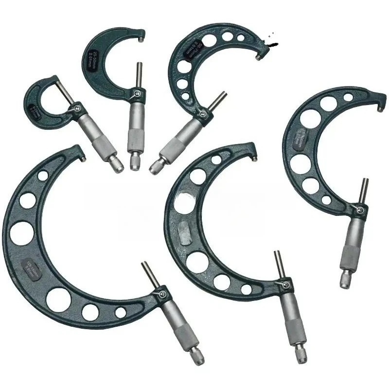 QFC10 0-150mm External Micrometer Set 6pcs 0.01mm Precision Measuring Tool Kit for Industrial Mechanical Engineering Use
