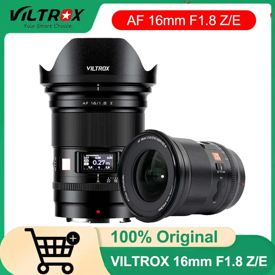

VILTROX 16mm F1.8 Full Frame Large Aperture Ultra Wide Angle Auto Focus Lens LCD Screen For Sony a7 a7C a7III a7RIV Nikon Z Zfc
