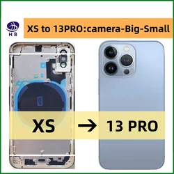 Big camera For iPhone XS Up To13 Pro  Housing Rear Battery Midframe Replacement X Case Like 13PRO Xs to 13 PRO Frame Back Cover