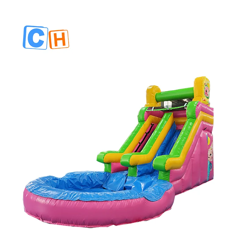 

Outdoor PVC Inflatable Swimming Pool Slide For Adults Kids Commercial Accessories Model For Water Fun City Bouncer With Pool