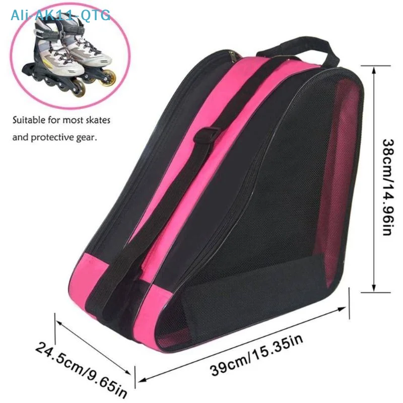 Roller Skates BagLarge Capacity Oxford Cloth Skating Shoes Bag Skating Accessories Carry Case 3 Layers Breathable Ice Skating