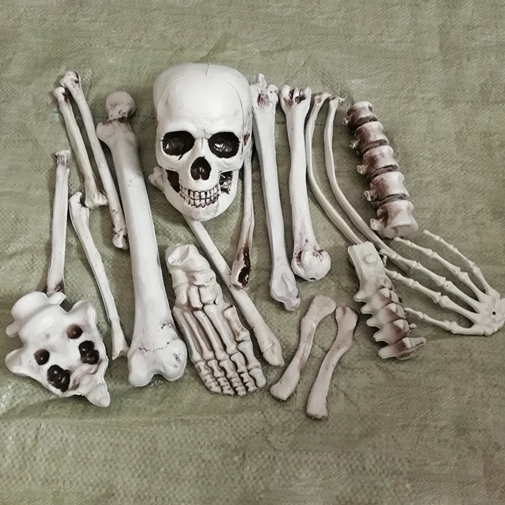 

19pcs Skull Foot Bone Decoration Plastic Halloween Props Creepy AtmosphereHaunted House Decorations Garden