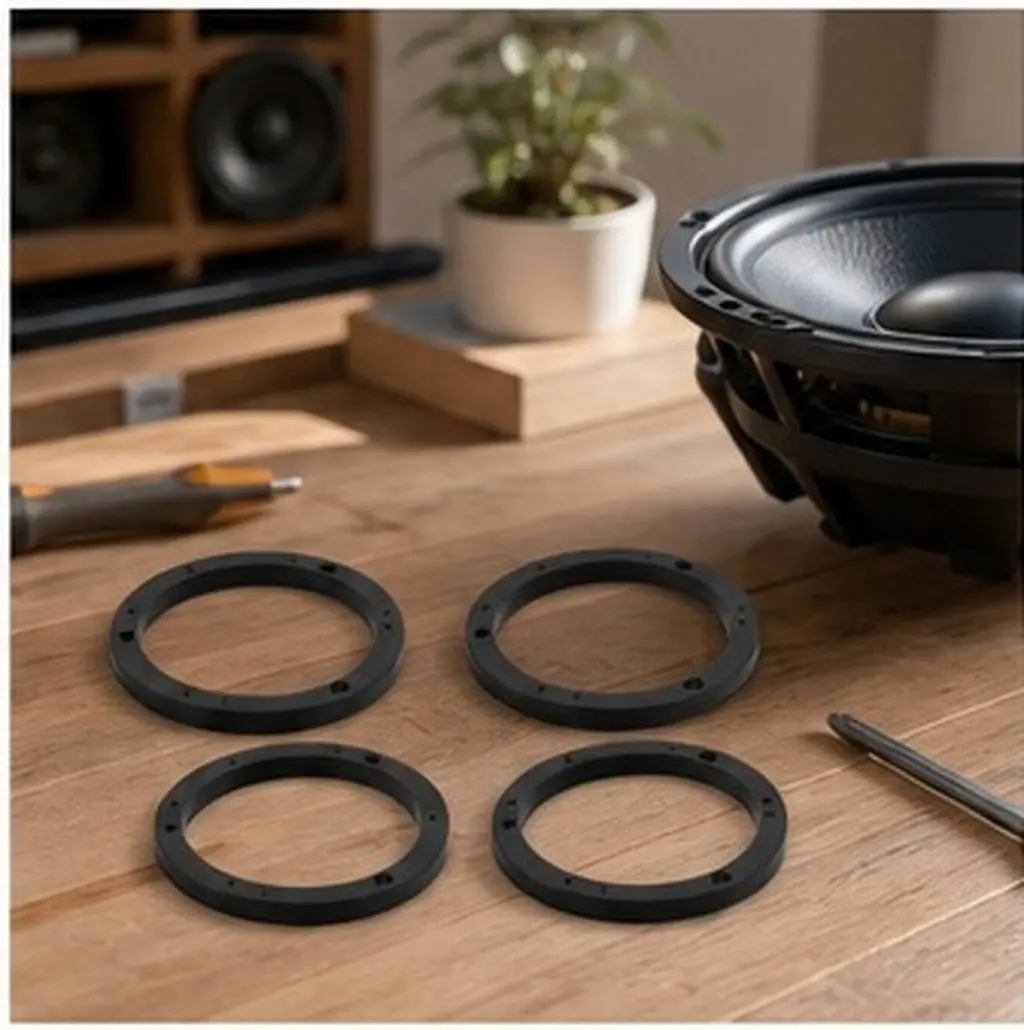 2Pairs Car Speaker Spacer Rings High Quality ABS Speaker Cushion Pads Universal Fit for Truck Trailer Rv Car Audio