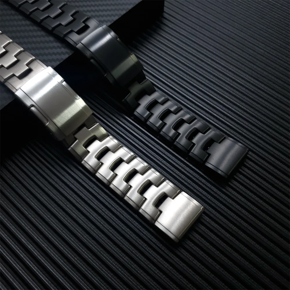 For Garmin Watch Fenix Series Strap Quick Release Titanium Alloy Three Bead Strap 22/26mm view 2