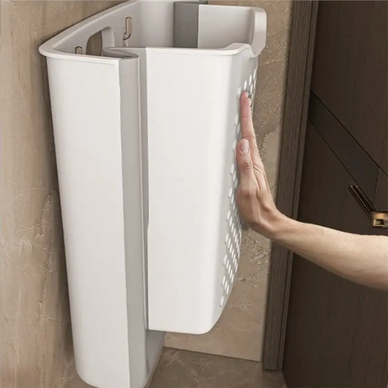 Fresh Foldable Laundry Basket Portable Handheld Dir Clothes Storage Basket Wall Mounted Home Use - view 3