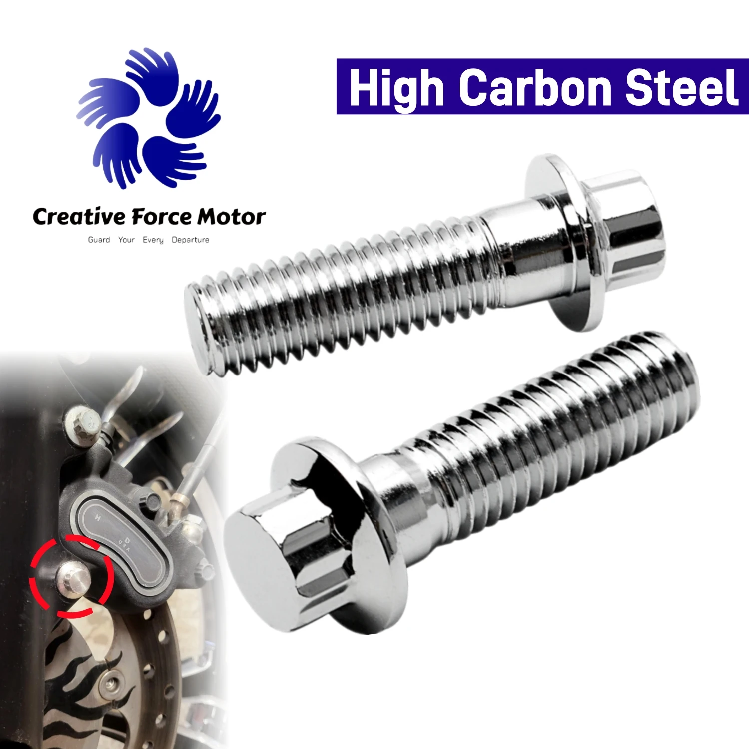 Steel Front Brake Caliper Bolts Motorcycle M10*1.5 Metric screw For Harley 2000-2024 Sportster Softail Dyna Road Glide Road King
