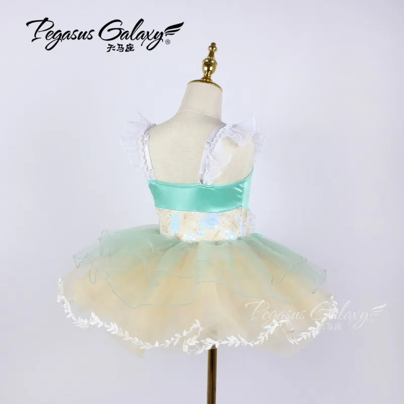 الأطفال الكبار الشاش توتو فستان الباليه ملابس الرقص فستان منفوش مرحلة الأداء الترتر الملابس للنساء الفتيات