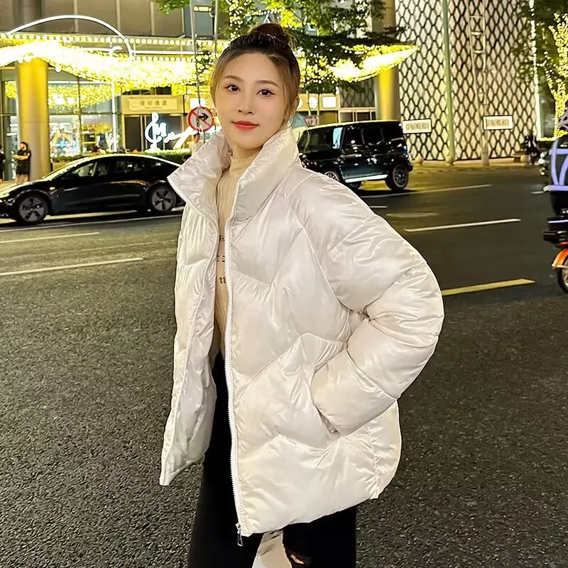 Winter Short Jacket Women Plus Size Solid Women\'s Parkas Stand Collar Loose Cotton Padded Casual Thick Coat Ladies