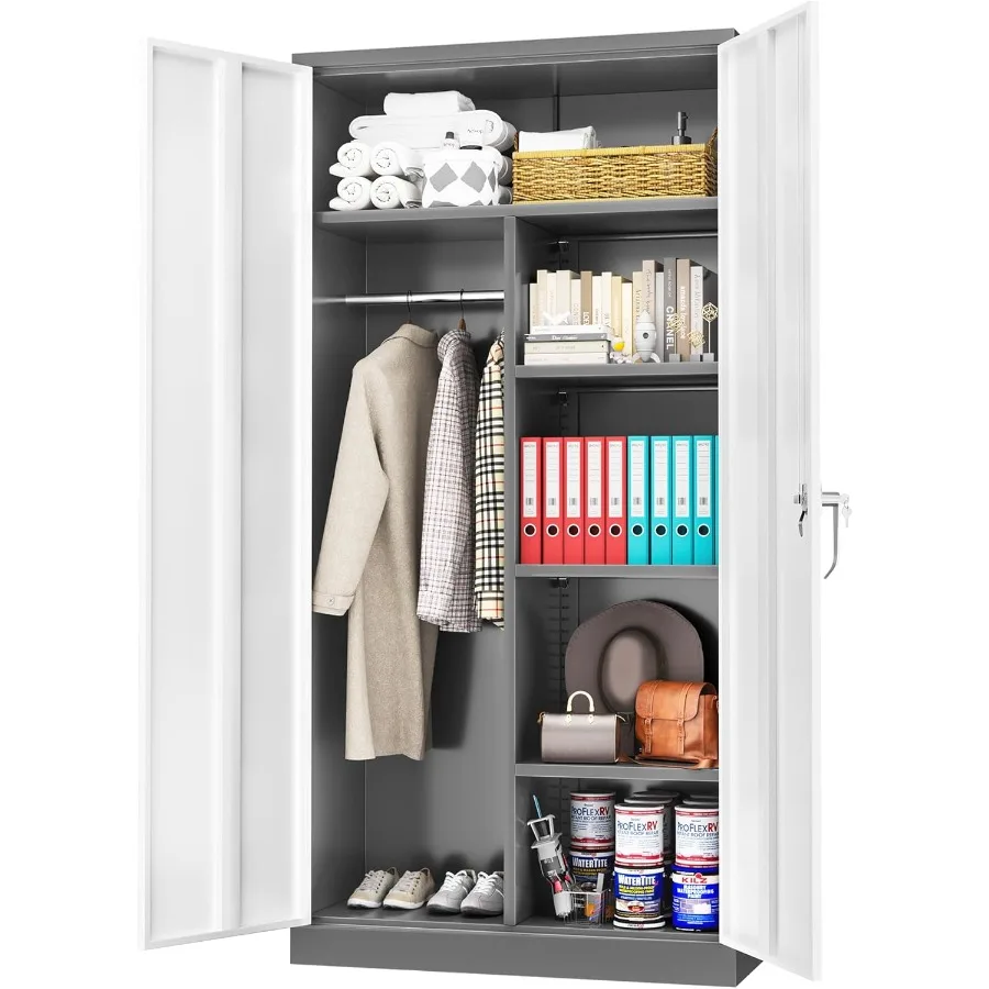 خزانة ملابس معدنية بأبواب وأرفف72 خزانة خزانة ملابس للتفصيل للمكتب وغرفة النوم وغرفة الغسيل hool Em