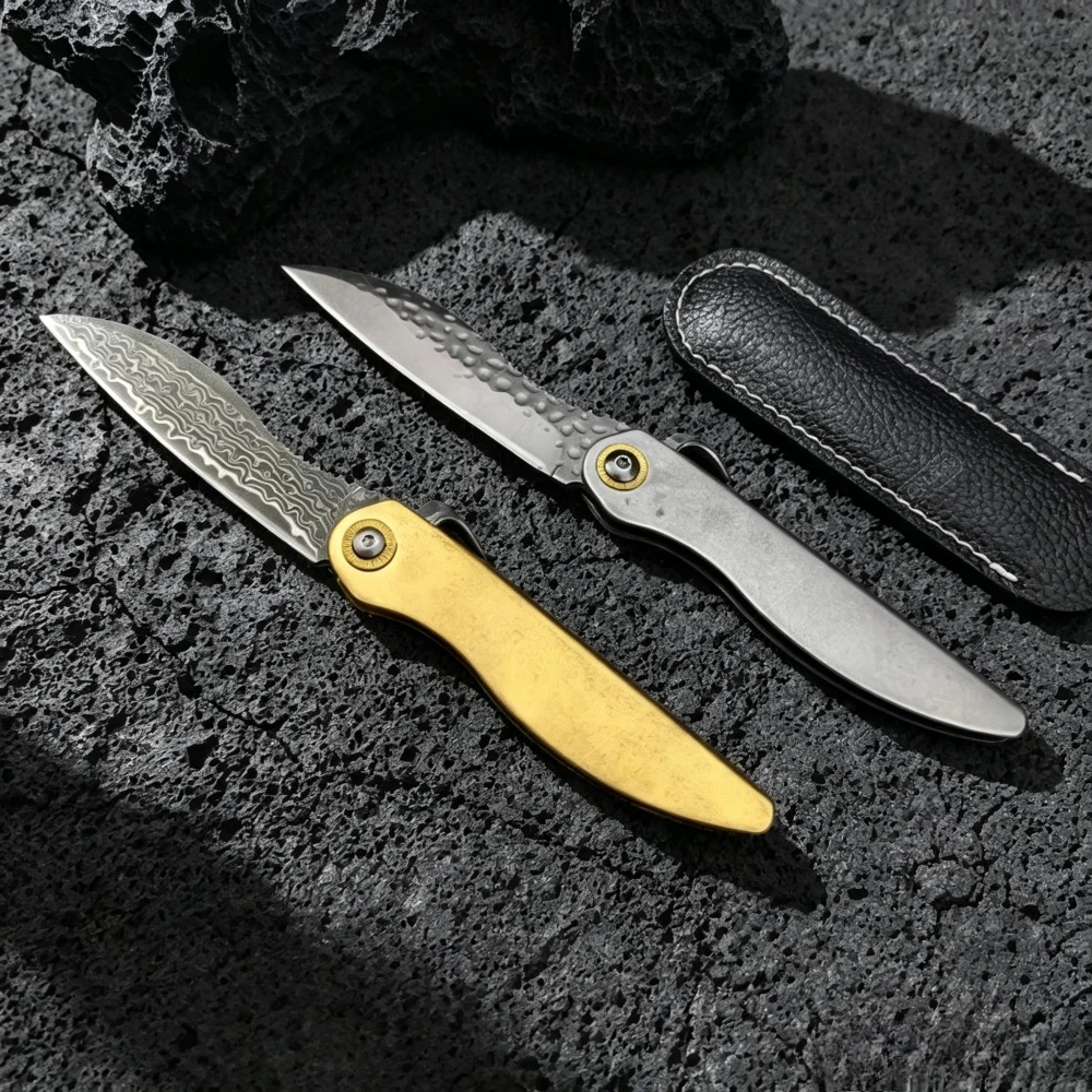 2 Models Higonokami Folding Knife with Leather Sheath Lightweight Outdoor Camping Essential Fishing Knives Emergency EDC Tools