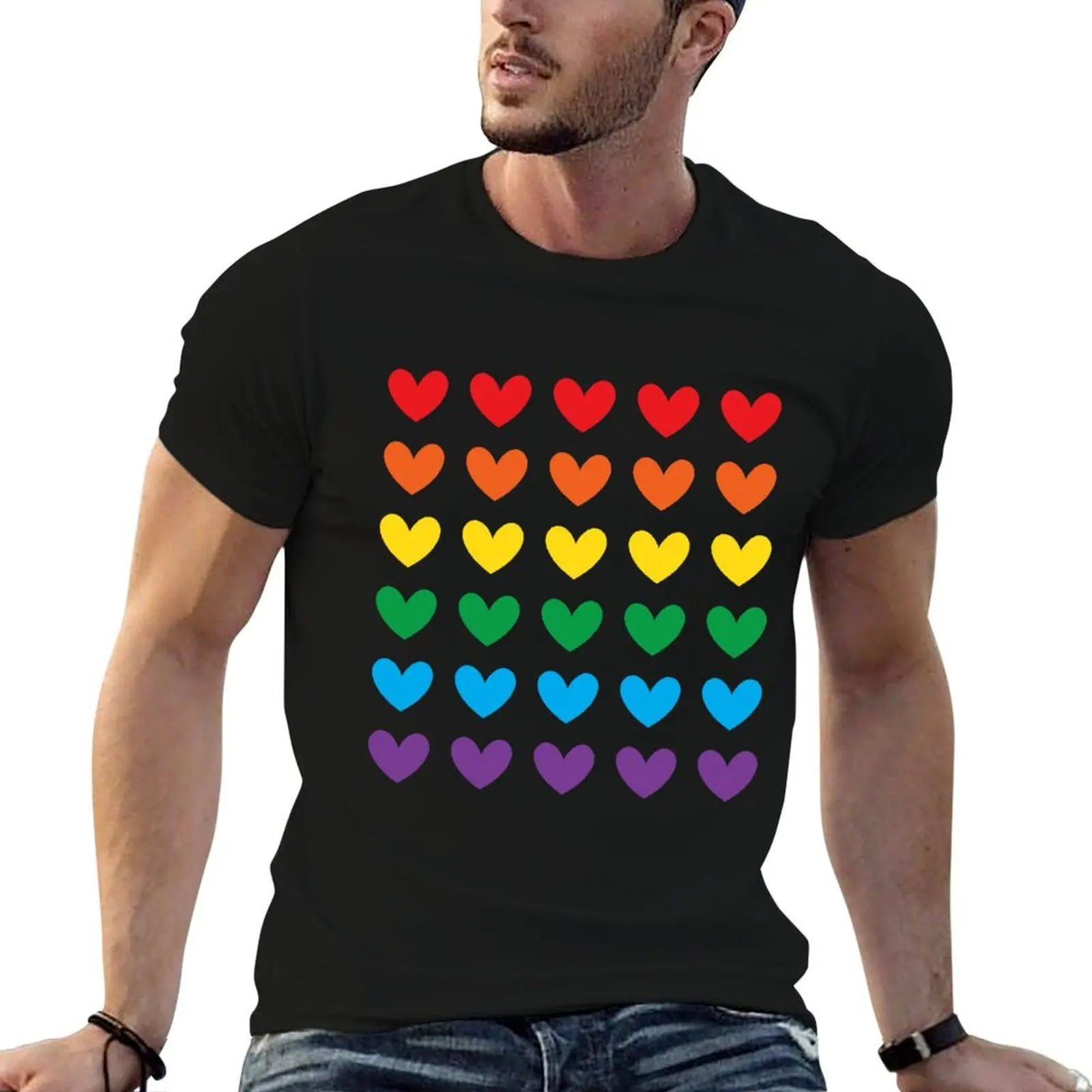

Rainbow Hearts T-Shirt t shirts designer printed t shirts for man T-Shirt