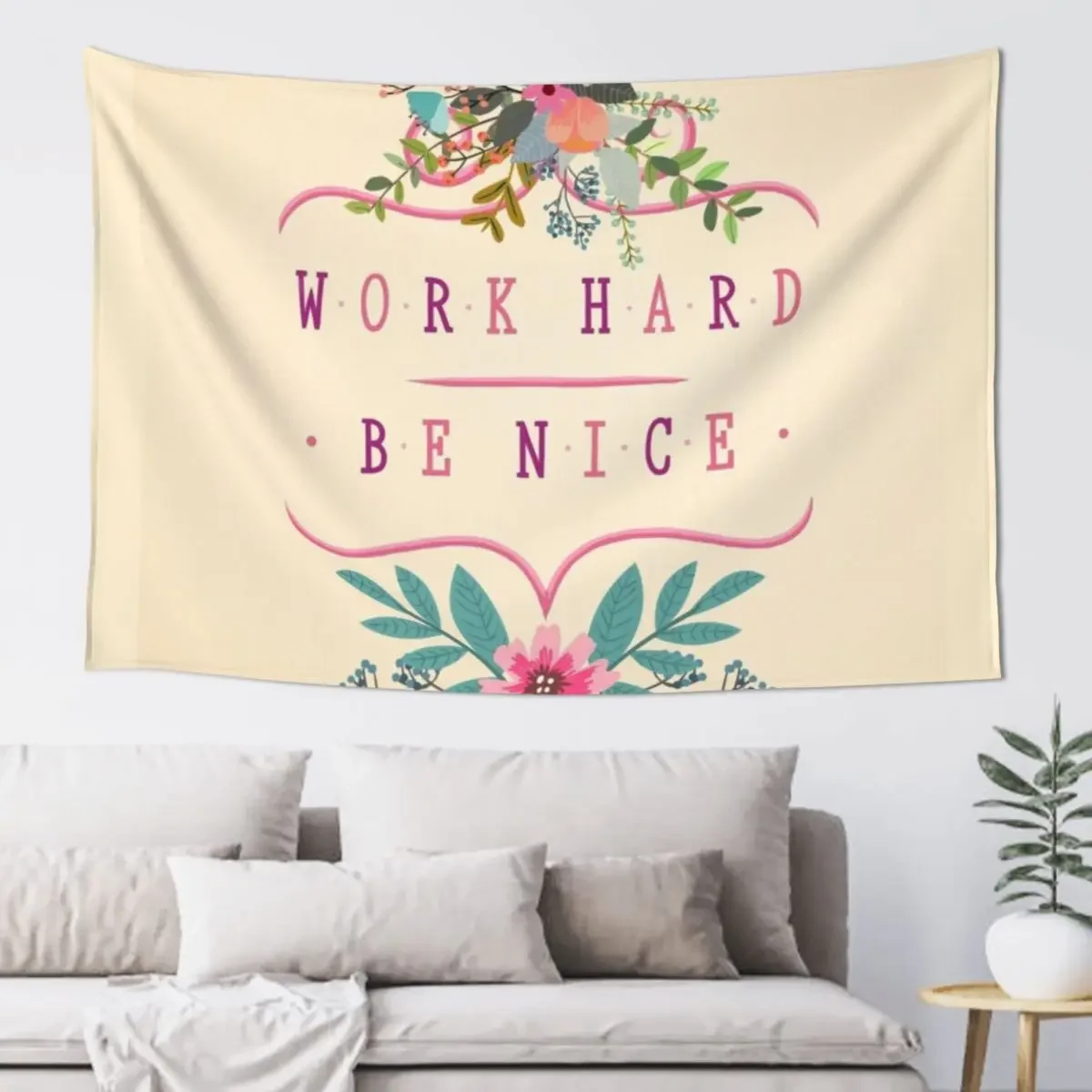 Work Hard Be Nice Tapestry Home Decoration Room Decor Tapestry