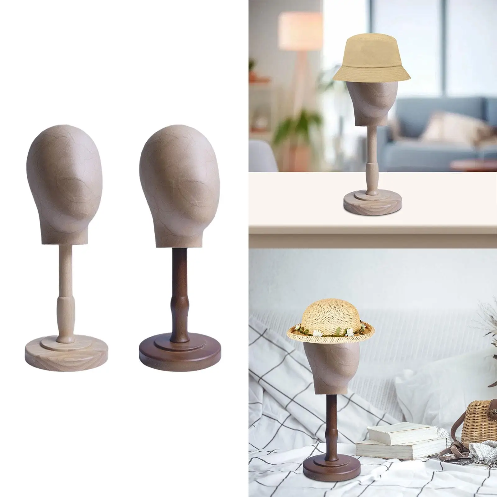 

Wig Holder Model with Base, Tabletop Stand for Hairdresser Education and Hat Display