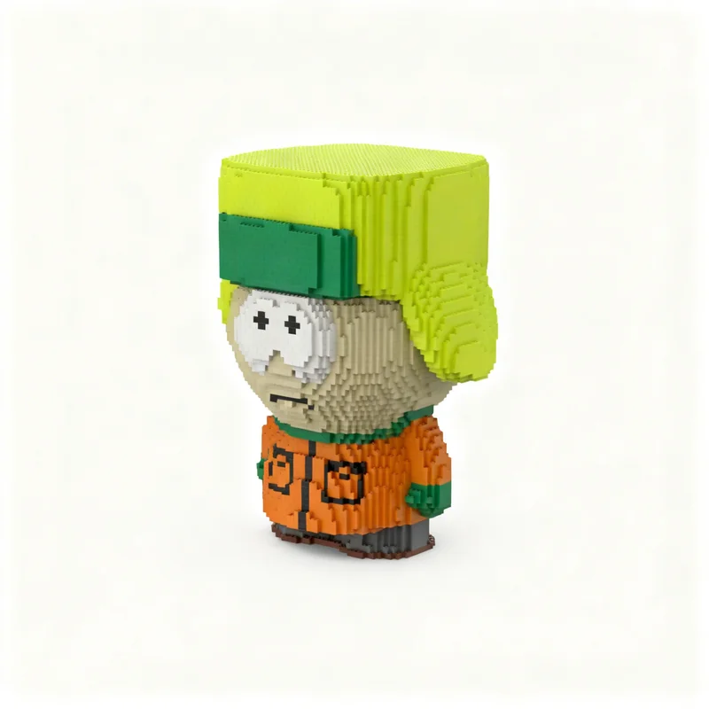 6037pcs MOC Sculptures Kyle Broflovski From South Park Model Christmas Gift DIY Assembly Collectible Living Room