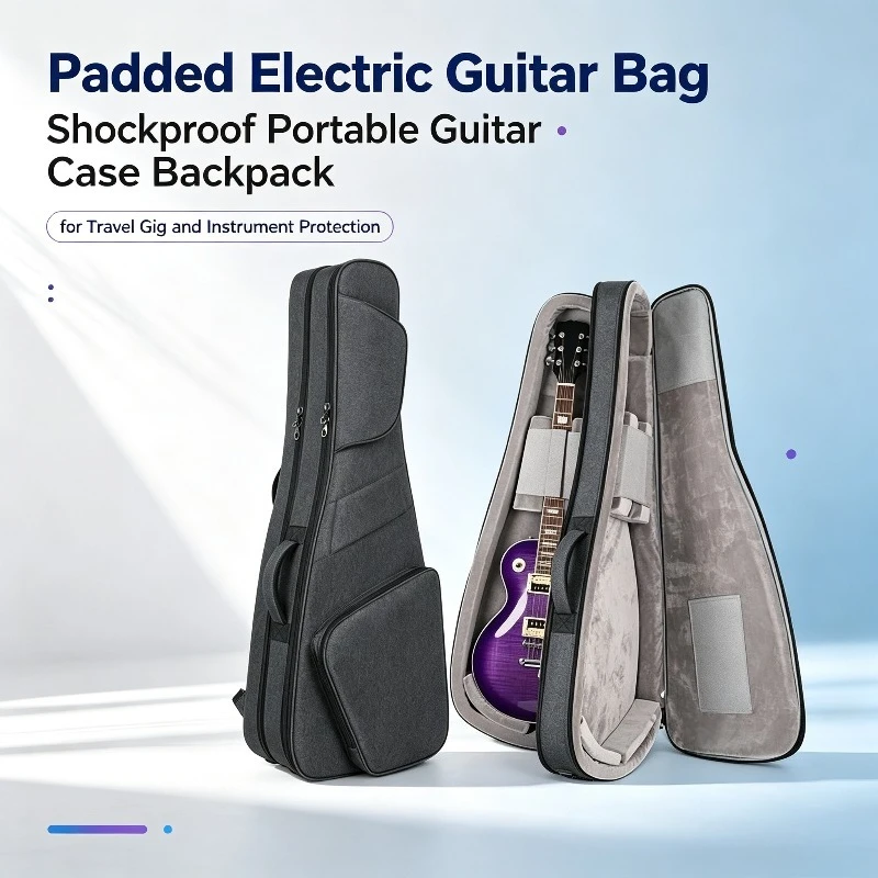 Double Electric Guitar Bag Soft Case Interior Designed To Hold 2 Guitars for Electric Guitar Gig Bag