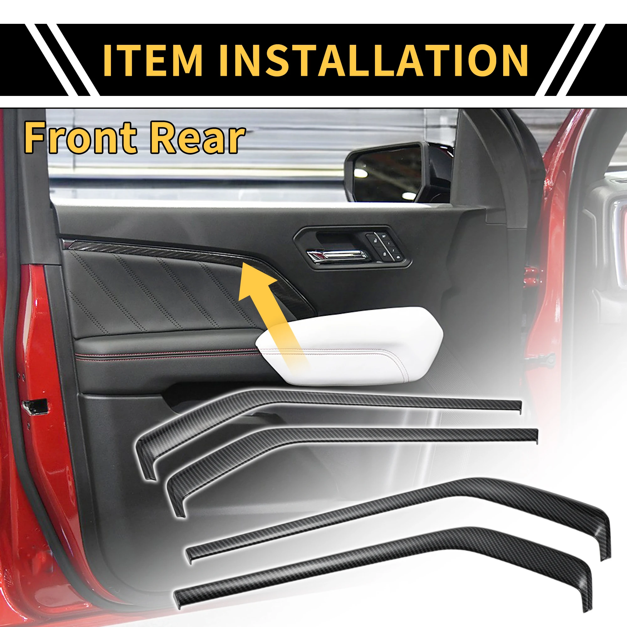 

UXCELL Front Rear Door Panel Bezel Cover for Chevy Colorado 23-24 Carbon Fiber Pattern