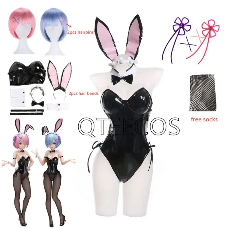 Ram dream cosplay costume lamb from zero bunny girl black sexy Halloween party girl dress clothes