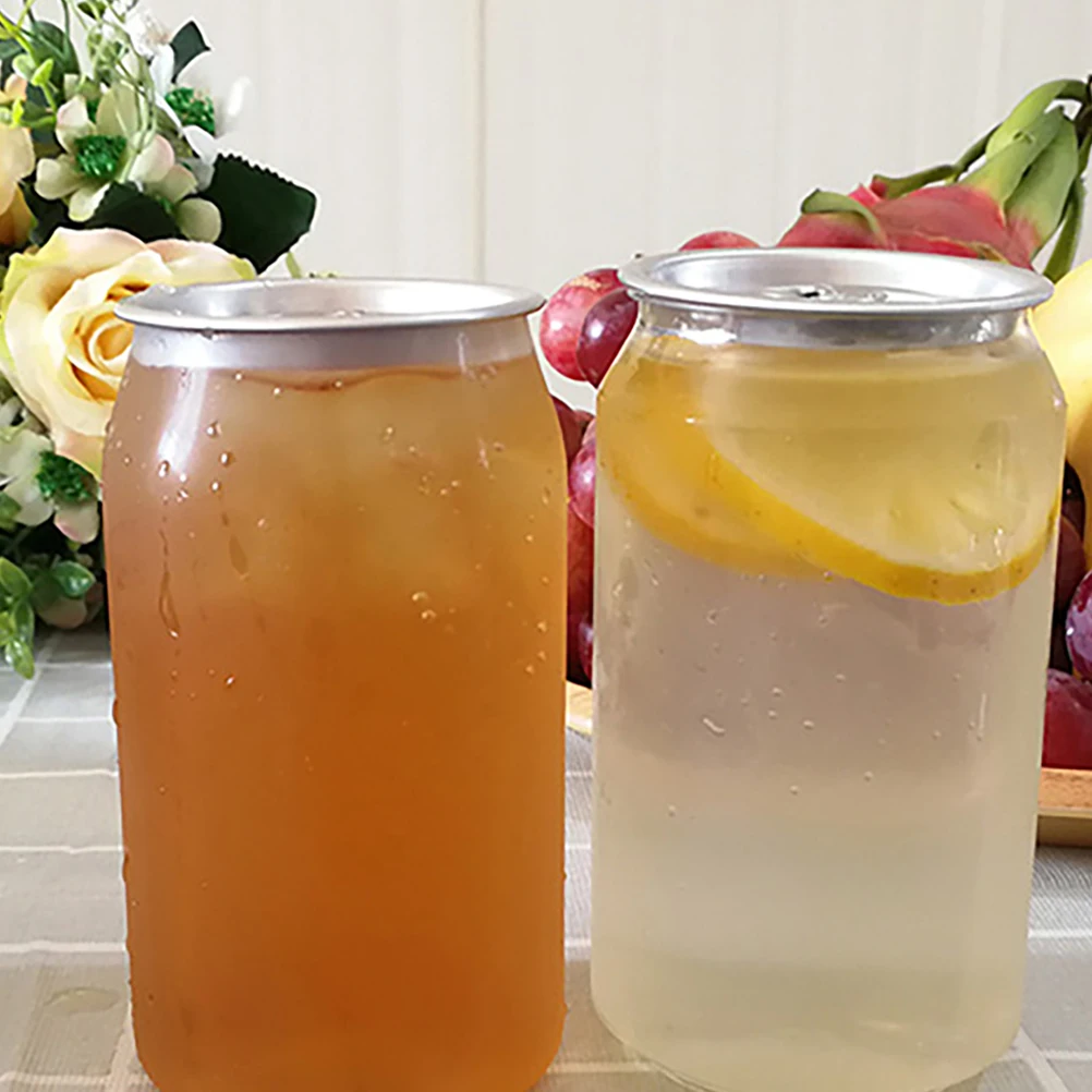 

Disposable Ring-Pull Can Beverage Bottles PET Milk Carafe Milk Tea Bottles Drinking Packaging Bottles Clear Milk Juice Jars