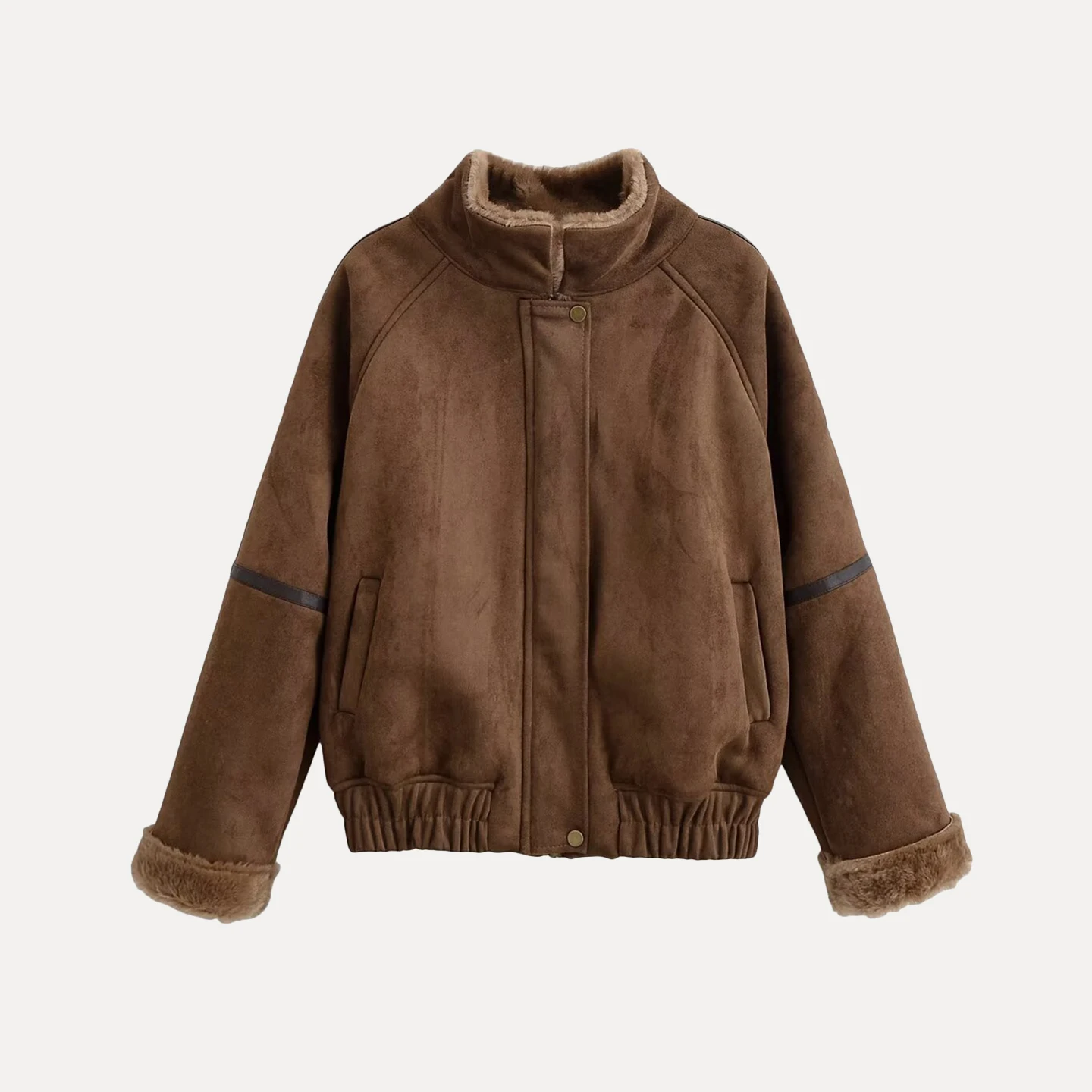 Ele ort Jaet Women's Faion Stand Collar Zipper Closure Outerwear Versatile Autumn 2025 New Arrival Z Brand