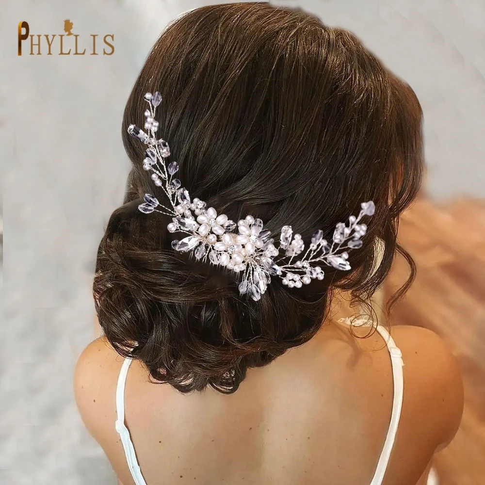 Peine de pelo de boda A33 para mujer, Tiara elegante, tocado de novia, diamantes de imitación de lujo, accesorios nupciales de boda, venta al por mayor