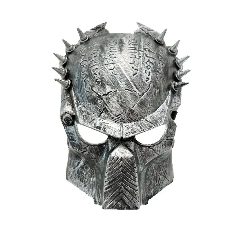 

Hot Predator Mask Halloween Horror Mask Lone Wolf Masks Rivet Snap Masque Predator Cosplay Alien Predator Mask Gold and Silver