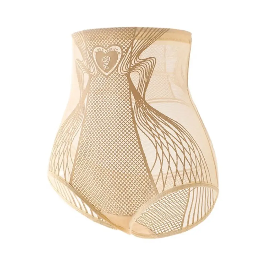 

High Waist Postpartum Body Shaper Mesh Transparent Shapewear Butt Lifter Briefs Panties Belly Contracting