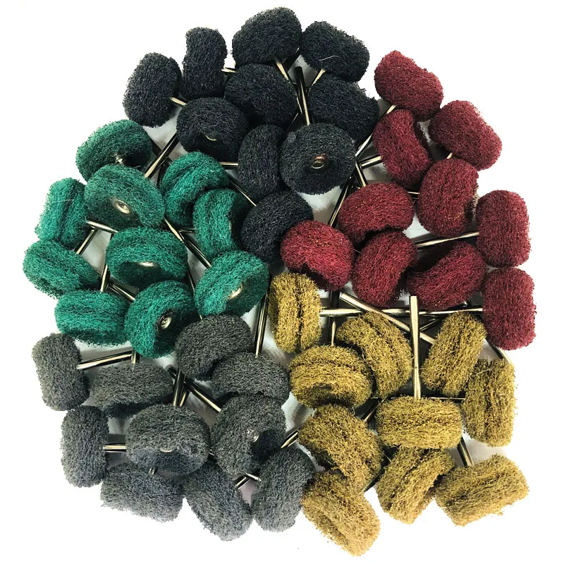 10pcs Mini Drill Abrasive Brush Nylon Buffing Polishing Wheel with 3mmmm Shank for Dremel Rotary Tool Accessories Set