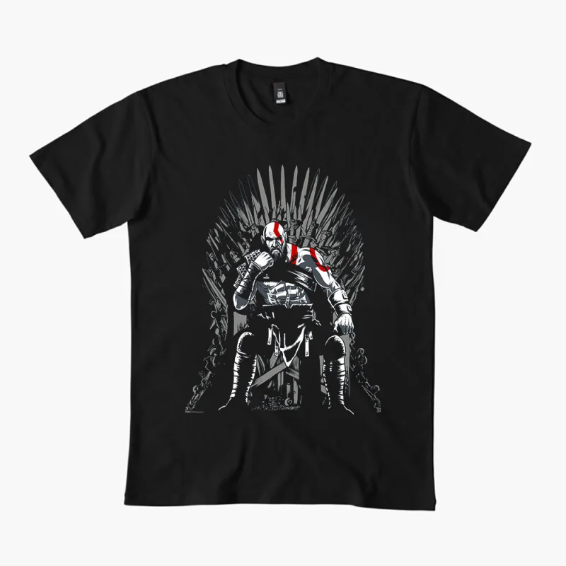 

Retro Kratos God of War Videogame Gift T-Shirt Vintage Spartan warrior Graphic Clothes 0330 100% cotton printed Large size Tops