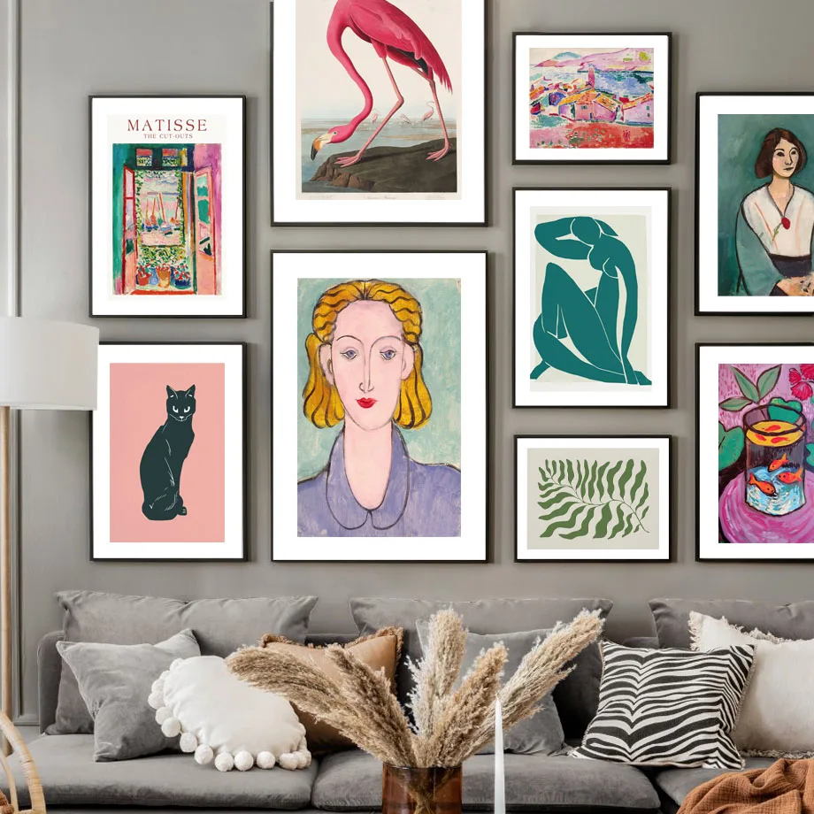 

Matisse Nude Cat Fish Woman Portrait Nordic Abstract Wall Art Canvas Oil Painting Posters And Prints Pictures Living Room Decor