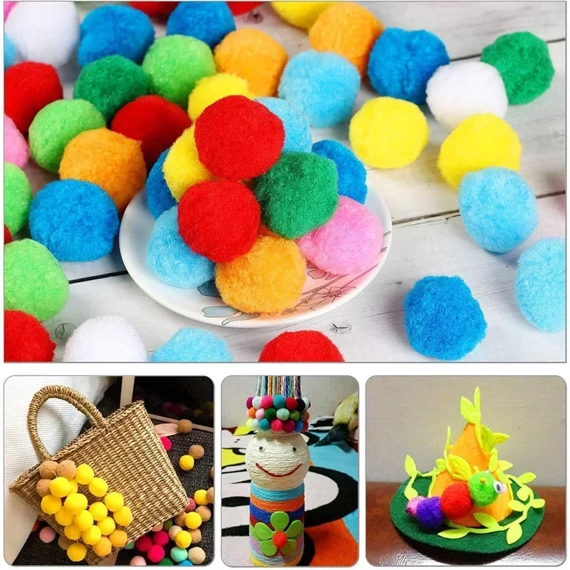 Pompones de 8/10/15/20/25/30MM pompones suaves pompones de peluche esponjosos manualidades DIY Pom Bola de pelo decoración navideña para el hogar suministros de costura