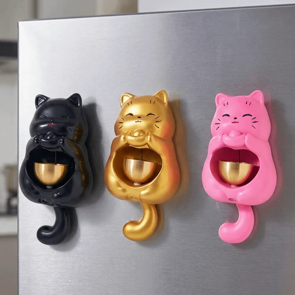 Lucky Cat Magnetic Doorbell Creative Detachable Shopkeepers Windbell Good Luck Rust-proof Animal Shaped Wind Chime Bedroom
