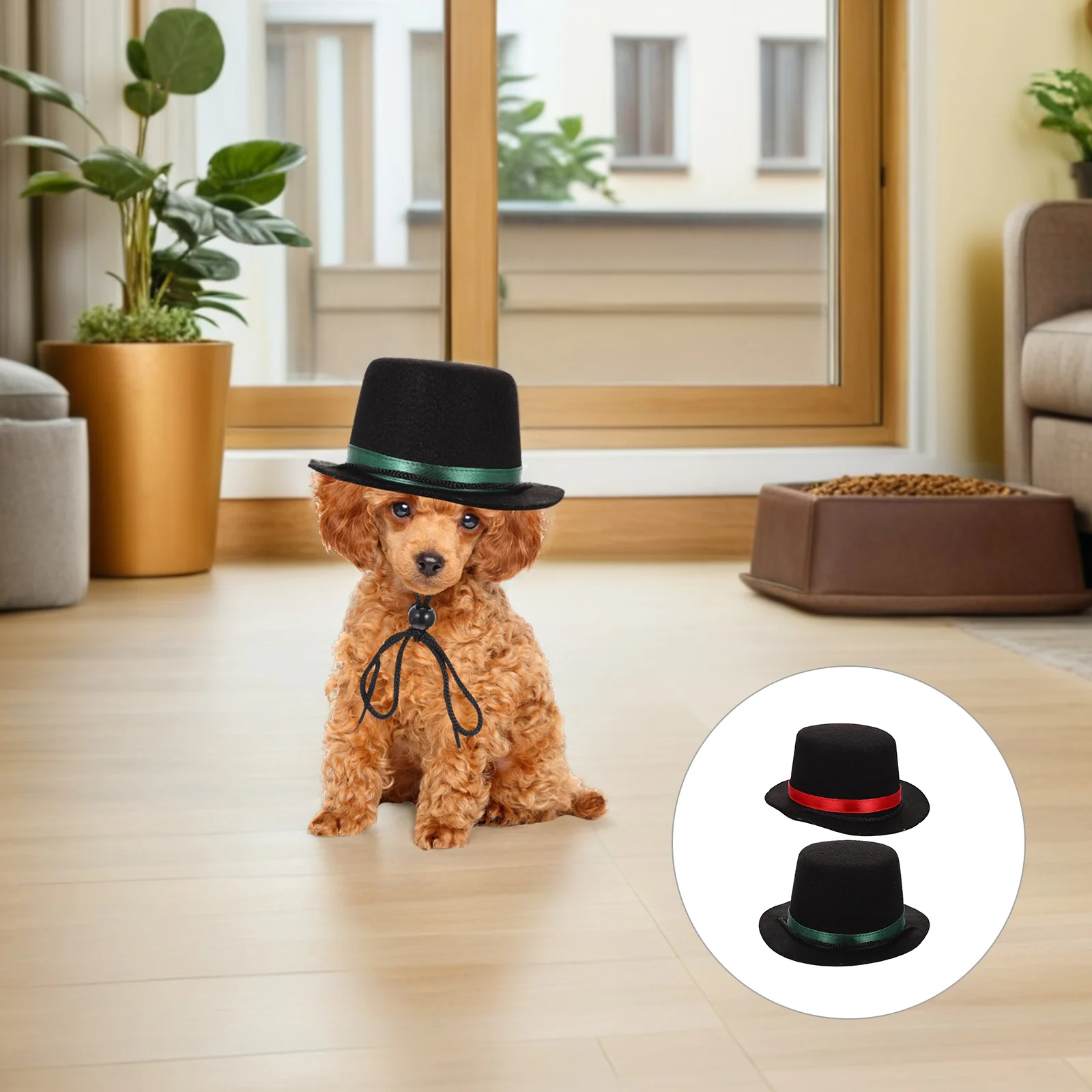 

2Pcs Dog Top Hat Black Pet Costume Cap Puppy Birthday Party Party Pet Hat Costume Accessory Doggie Hats Black Dog Cap