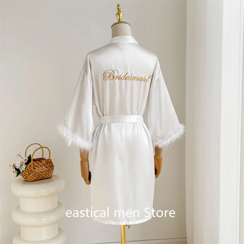 2021 New Sexy Print Women Satin Sleepwear Chinese Bridesmaid Kimono Bathrobe Gowns Casual Home Dress Loose Nightgown Robes