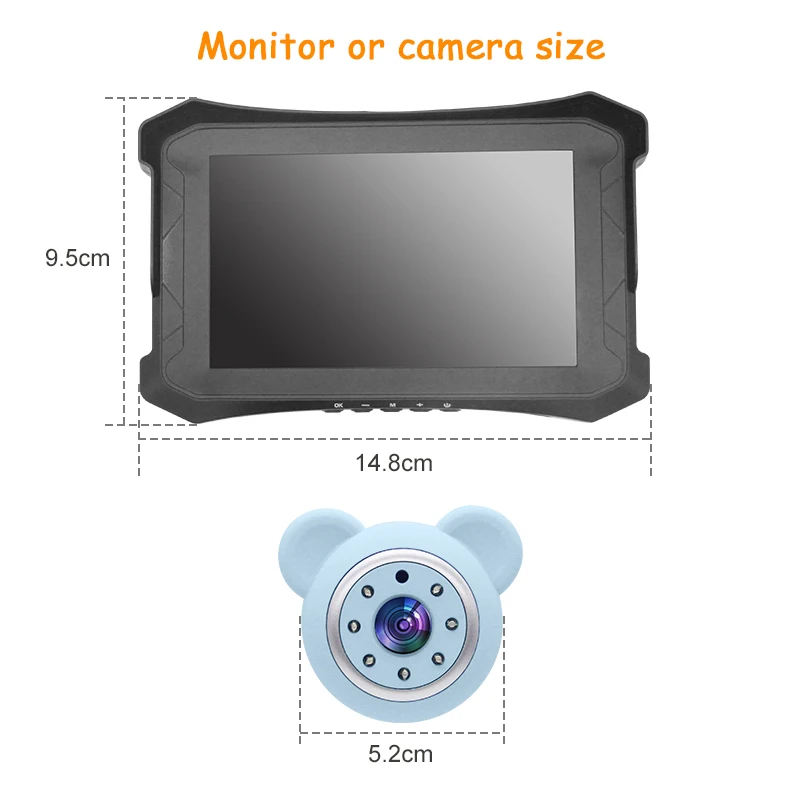 Newt Infant Rear Display View Camera 5inch Baby Car Mirror Facing Infant Starlight Night Vision Monitor Display Bule Babi Gift