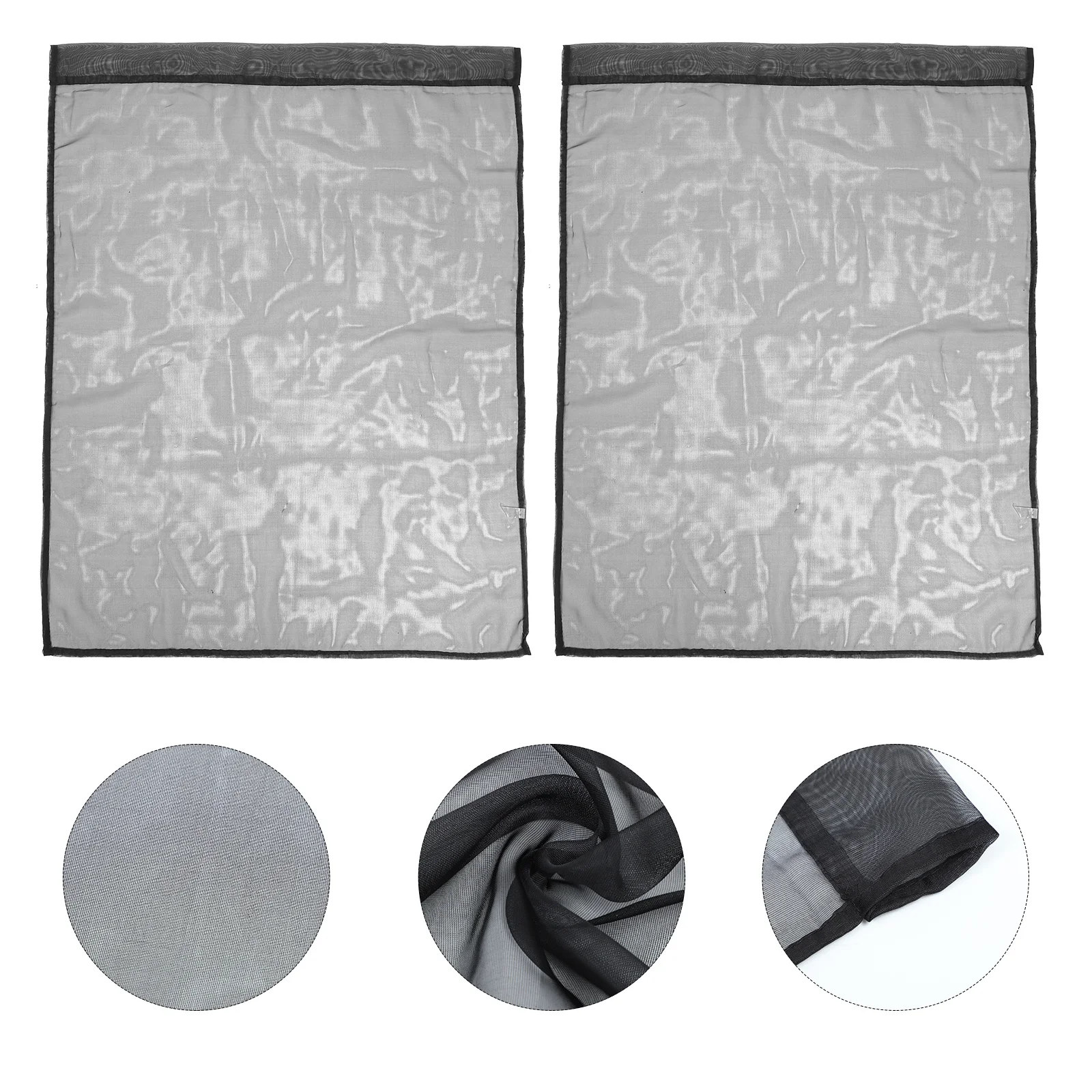 

2Pcs Short Sheer Curtains Black Voile Window Drapes Bedroom Gauze Curtain Light Filtering Transparent Drapes for Home Decor