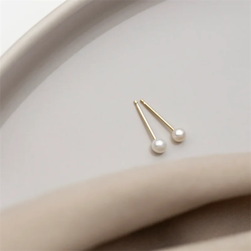 14K Gold Filled Small Pearl Studs Earrings Tarnish Resistant Earring Dainty Jewelry Earrings For Women Simple Waterproof Jewelry