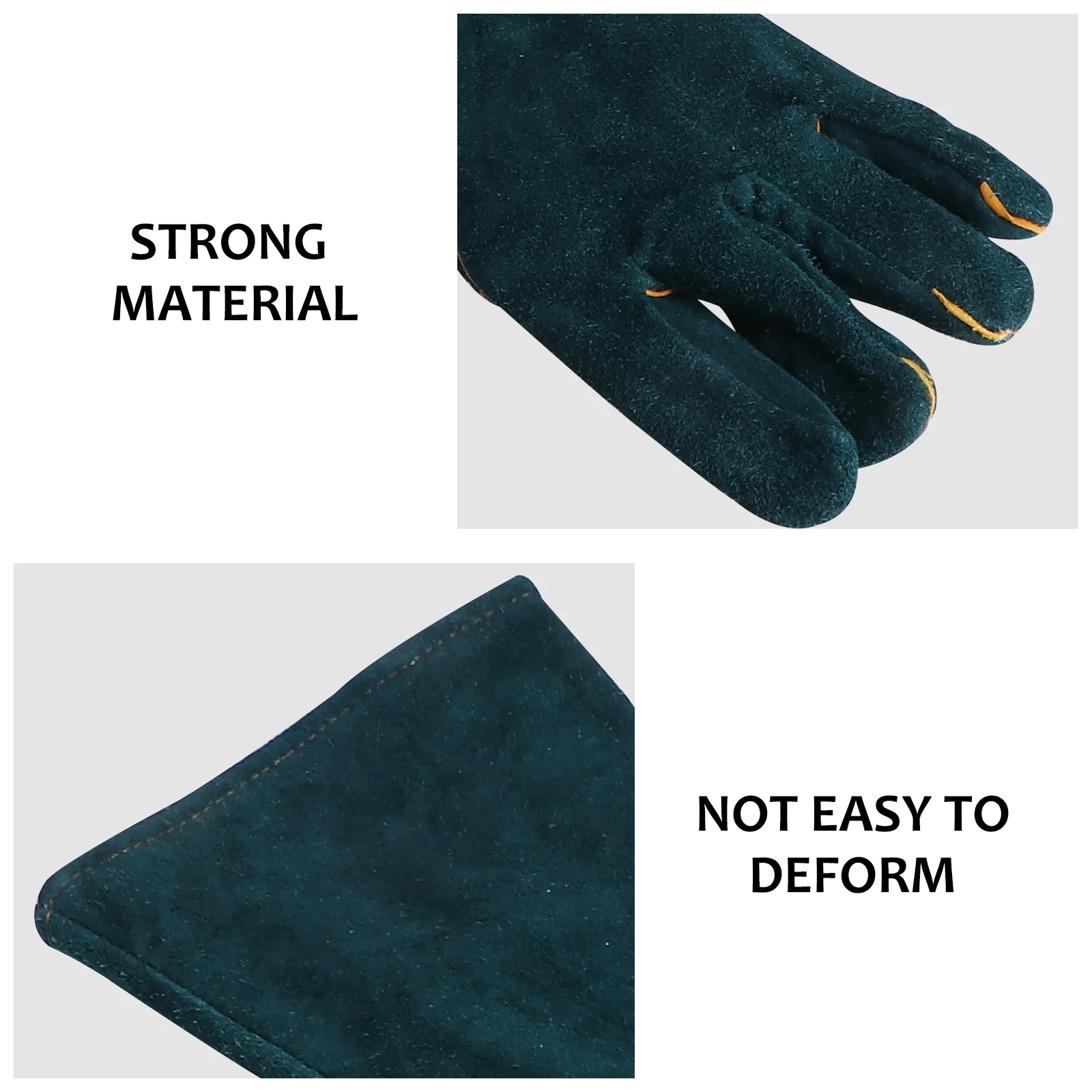 

1 Pair 60Cm Deep Green Gloves Heavy Duty Welding Anti-Bite Heat Resistant Long Sleeve Protective Gloves For Outdoor