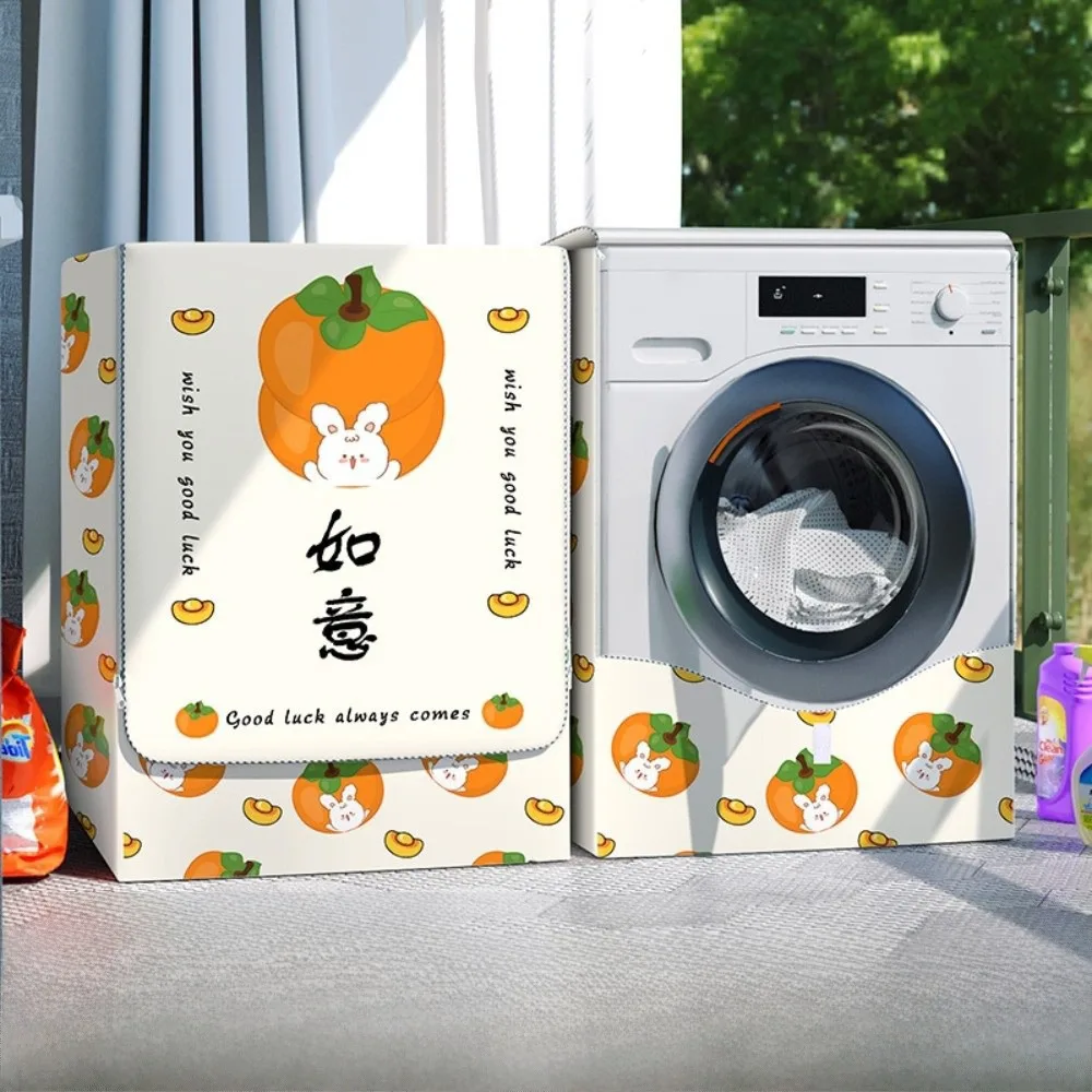 

New 10-12kg Washing Machine Cover Universal Fit Cute Patterns Washer Cover Waterproof Cloth Material Dustproof Cover