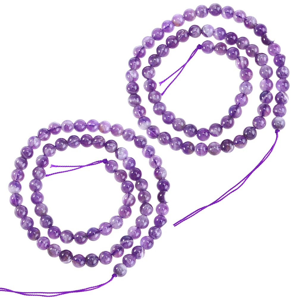 

2Pcs Amethyst Loose Beads Purple Color Natural Beads Gemstone Jewelry Making Materials DIY Craft Supplies