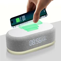 Fast Wireless Charger with Alarm Clock for iPhone 15/14/13/12 Pro Max, for Samsung S24/S23 Ultra/S23/S22/S21 charging station