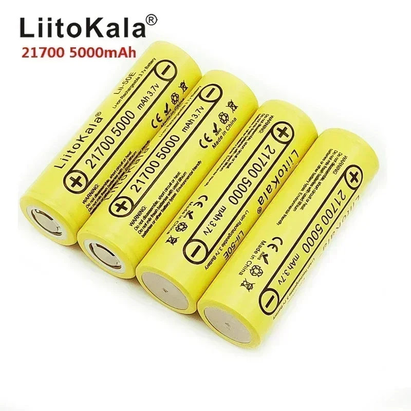 LiitoKala 21700 Batteria agli ioni di litio da 5000 mA Scaricatore da 3,7 V Batteria di alimentazione da 35 A Batteria ad alta scarica Strumenti elettronici