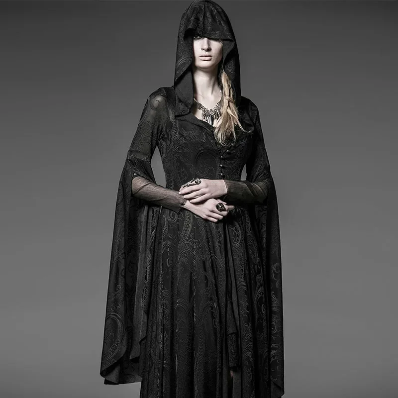 Robe d'Halloween à Capuche Tricotée pour Femme, Tenue de Cosplay Slim et Mince, Vêtement Court Goth Dark, Gelcosplay, Articles Sexy, Livraison Gratuite, Nouvelle Collection