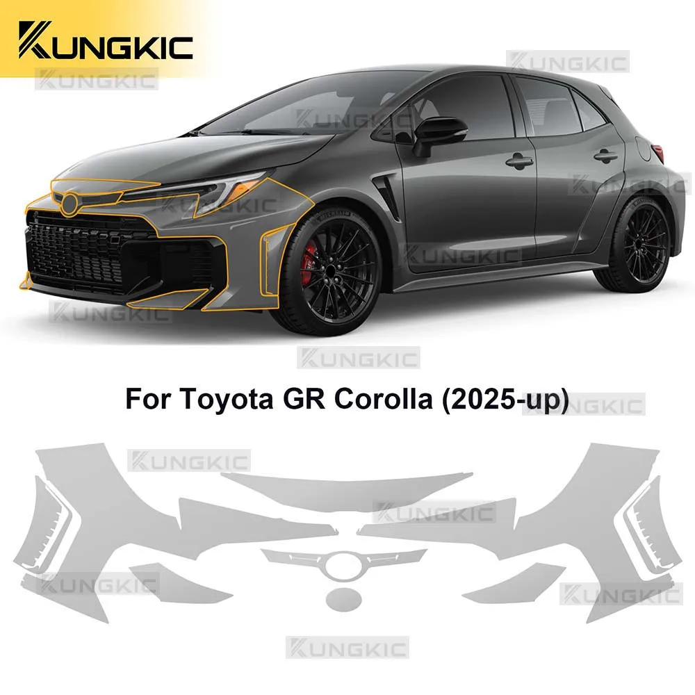 

Для Toyota GR Corolla 2025-up автомобильный передний бампер автомобильная защитная пленка для краски ТПУ против царапин предварительно вырезанные прозрачные аксессуары