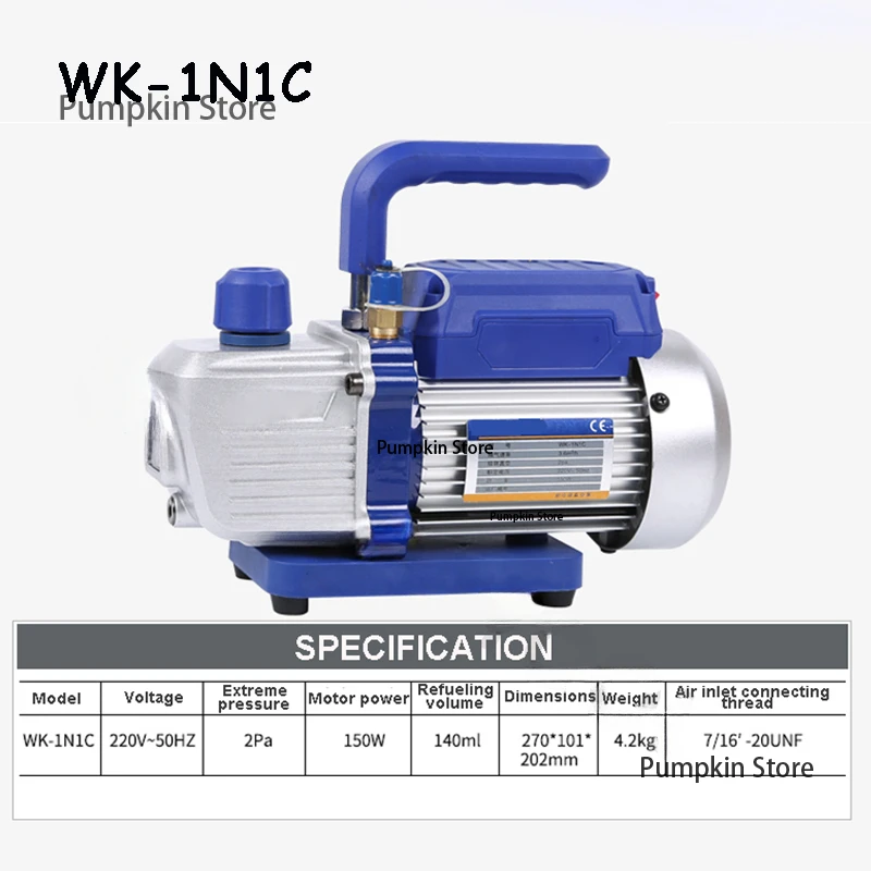 1L Mini Vacuum Pump Air Conditioni Add Fluoride Tool 2PA Ultimate Vacuum Air Conditioning Refrigeration Vacuum Pump 220V