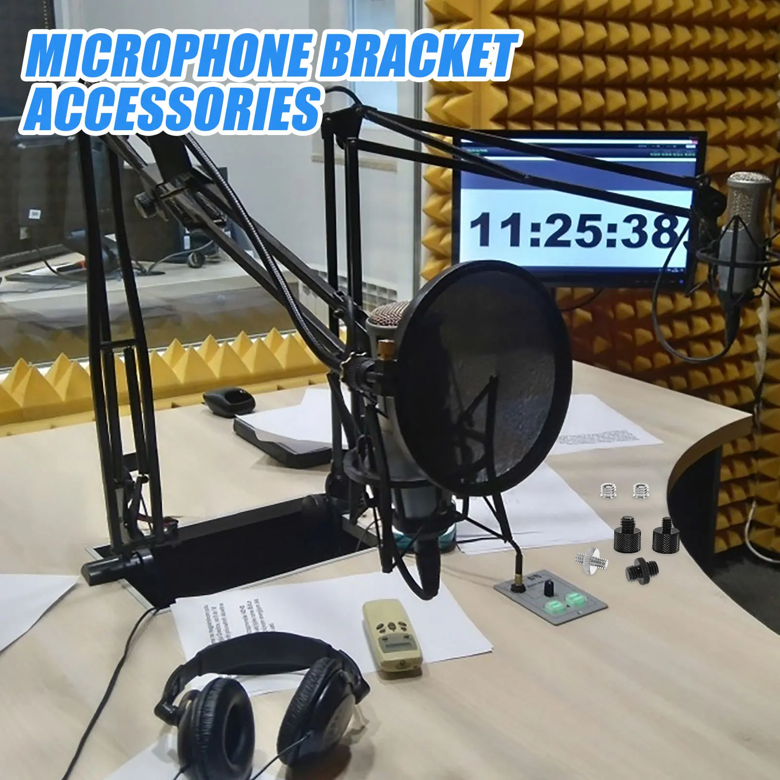 

6Pcs Microphone Screw Adapter Thread Converter Mini Mic Mount for Desk Tripod Stand Accessories Recording Equipment