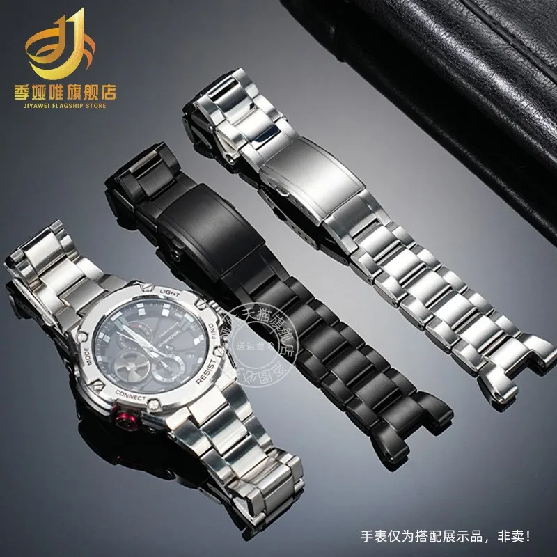 حزام ساعة من الفولاذ المقاوم للصدأ لساعة كاسيو جي شوك GST-210/410/W100/S110 GST-400G للرجال سوار ساعة معدني معصمه إكسسوارات سوار